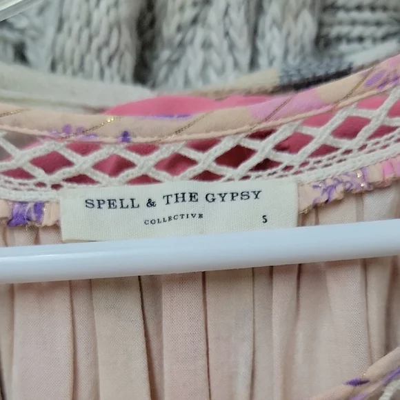 Spell Blue and Pink Flutter Sleeve Sundress - Picture 2 of 4